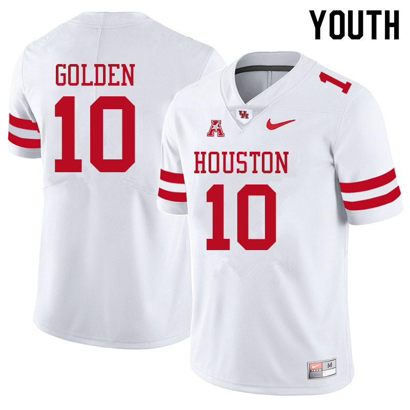 Youth #10 Matthew Golden Houston Cougars College Football Jerseys Sale-White